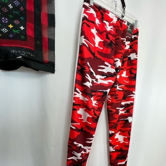 Desert Camo Orange Joggers Large Designer Camouflage Pinstripe Sweat Pants🩸 - Picture 7 of 10